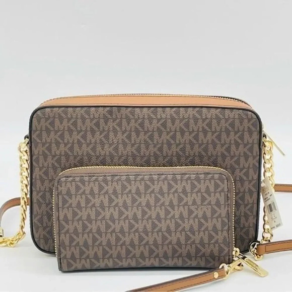 Michael Kors EW Crossbody Bag & Phone Case Wallet Brown - Picture 6 of 12